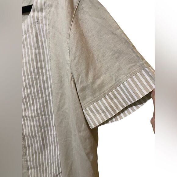 Ali Miles Lagenlook Linen Cotton Blend Oversized Top Coastal Quite Lux Artsy - Picture 4 of 9